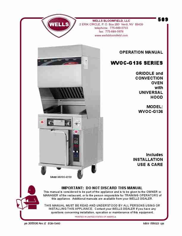 Bloomfield Convection Oven WVOC-G136-page_pdf